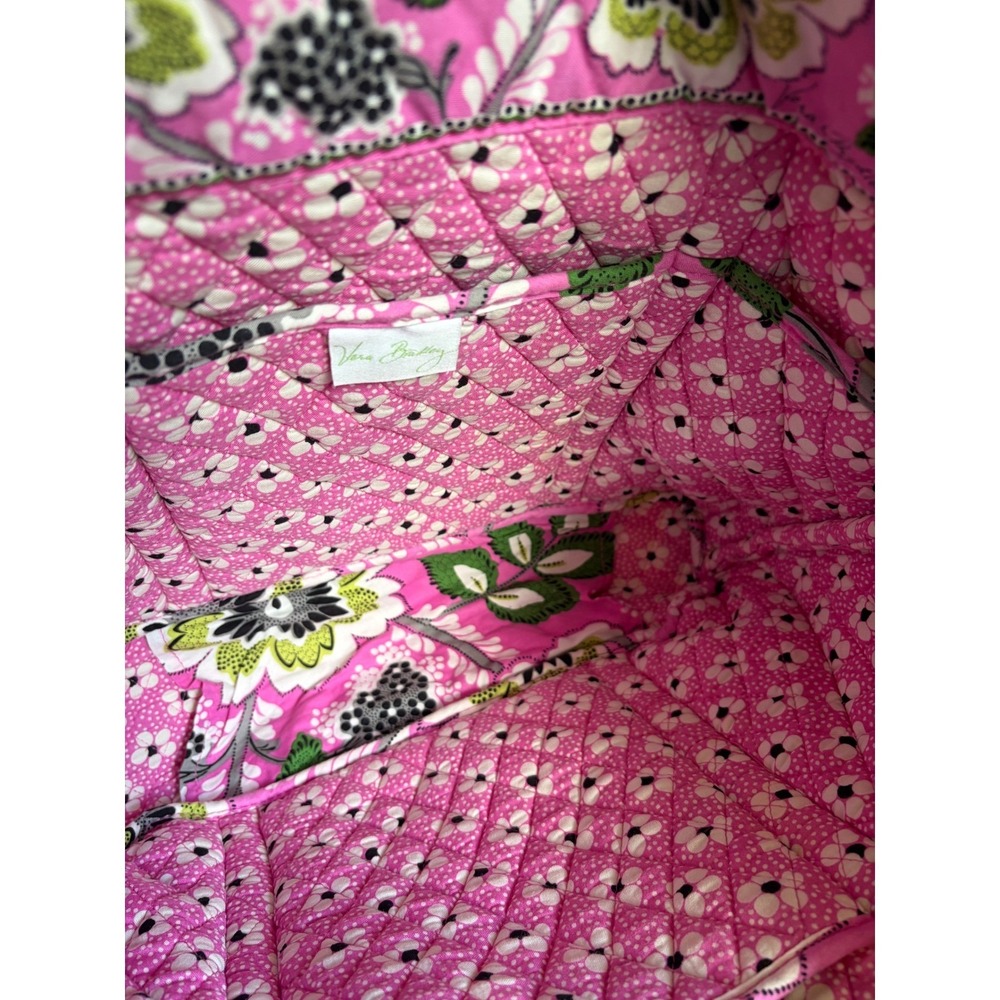 Vera Bradley Margarita Quilted Cotton Tote Bag Pink Floral Shoulder Bag - Picture 4 of 12